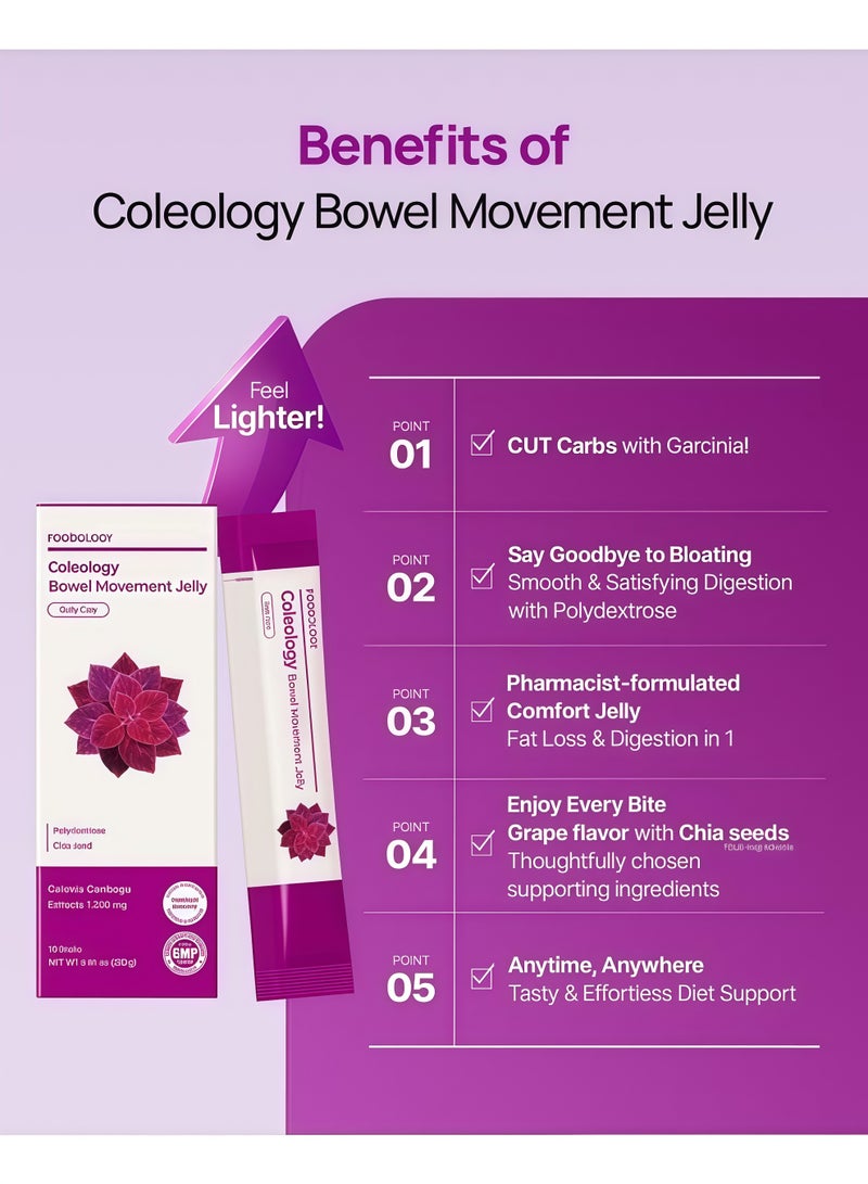 FOODOLOGY Coleology Diet Jelly Sticks (10 Days) | Garcinia Cambogia HCA for Weight Loss & Bowel Health | Collagen & Hyaluronic Acid - Image 3